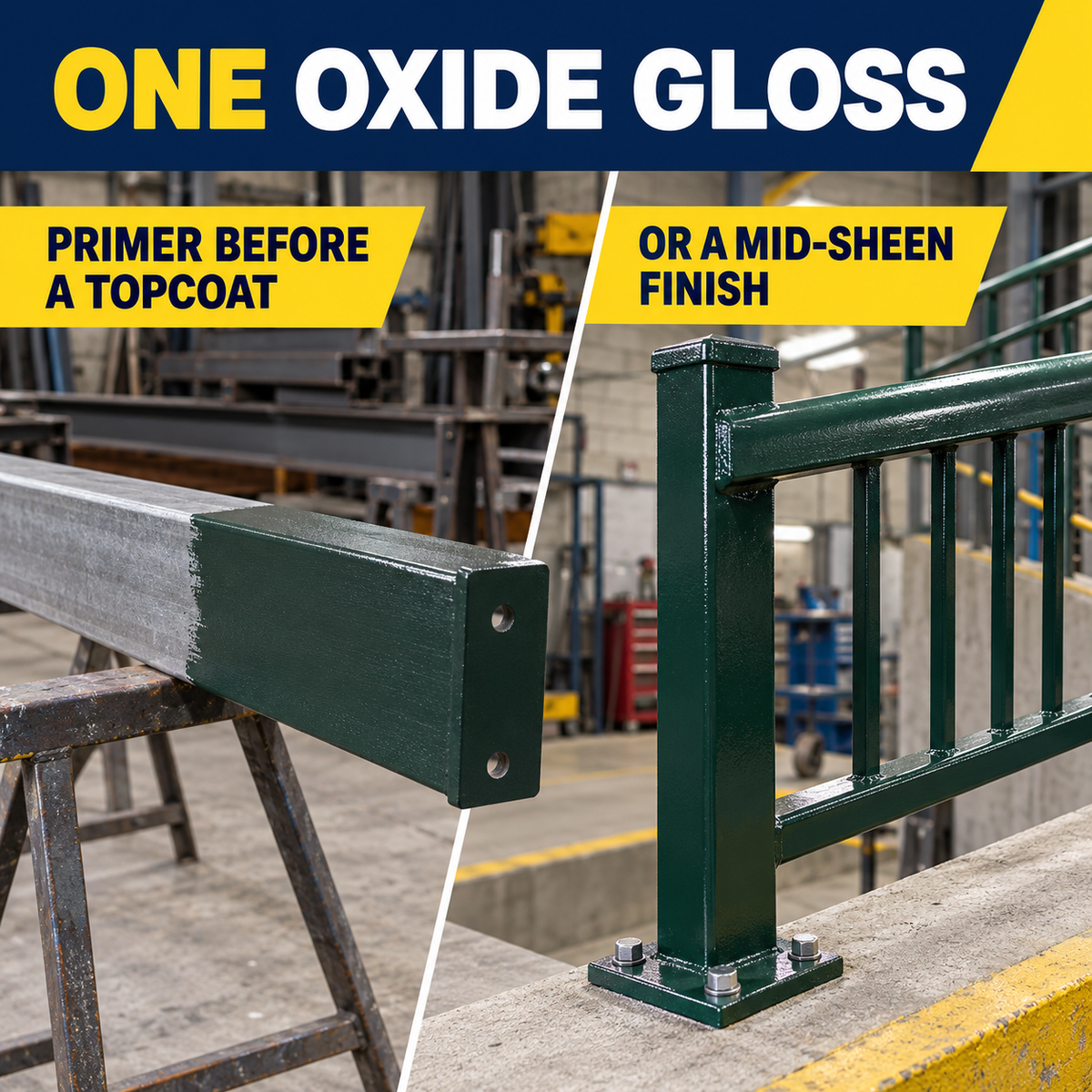 Paintmaster Oil Based Oxide Gloss Paint: primer or mid sheen finish