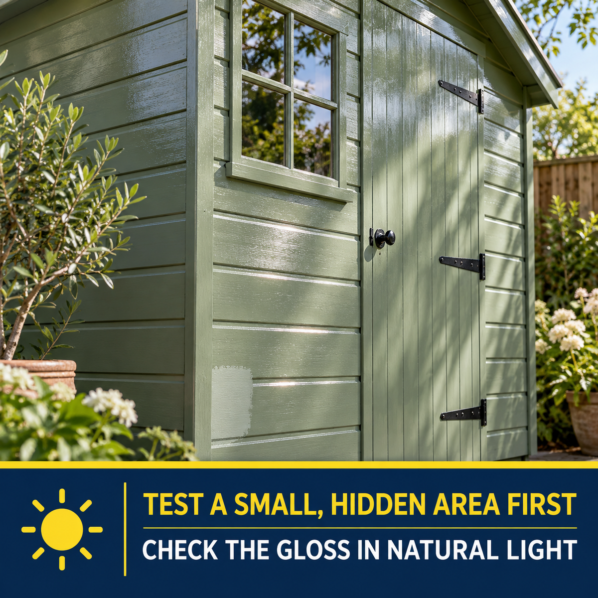 Paintmaster Oil Based Barn & Shed Paint: test patch in natural light