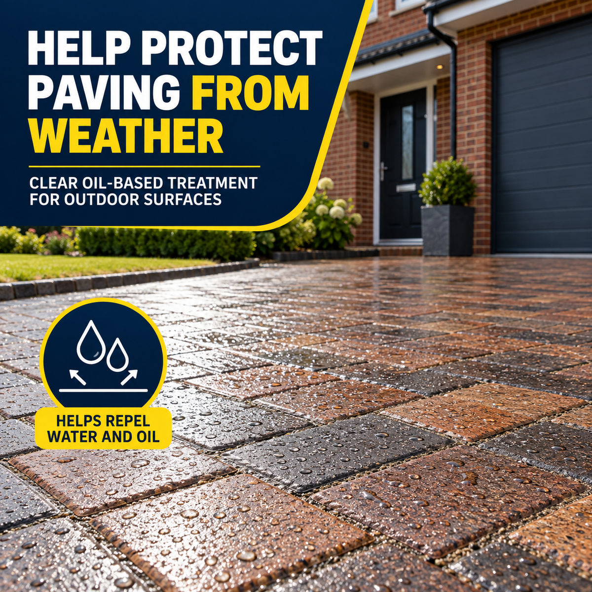 Paintmaster Clear Oil Based Block Paving Sealer: weather protection
