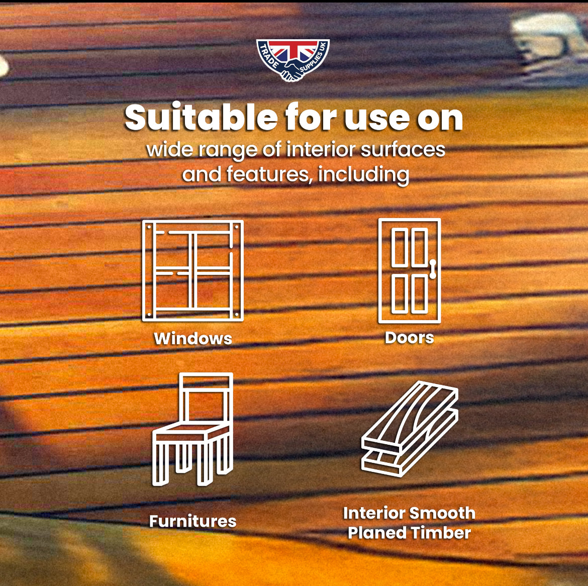 Suitable for use on Windows, Doors, Furniture etc