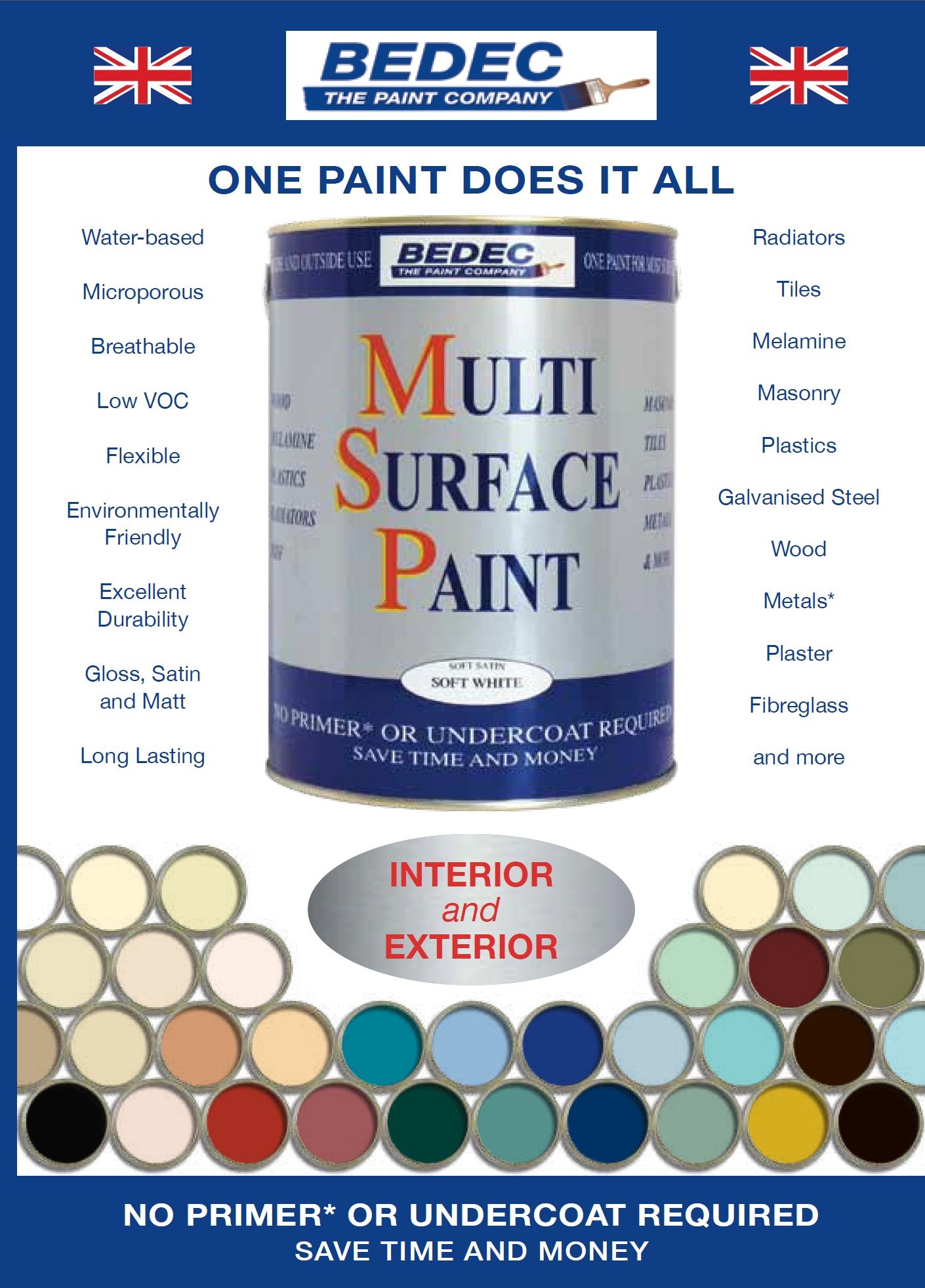 Bedec Multi Surface Paint Soft Gloss for Interior and Exterior 5L