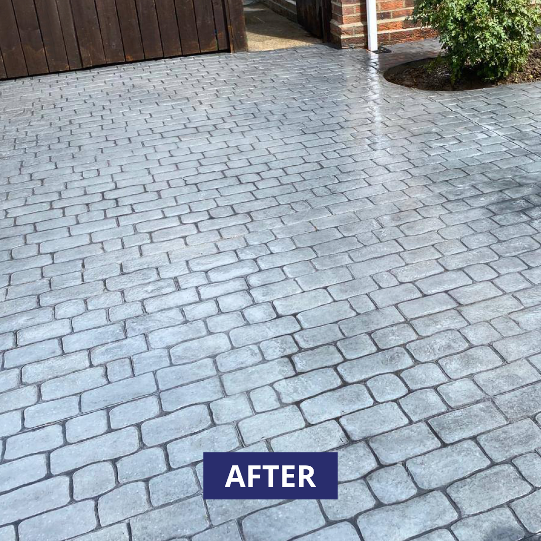 Paved driveway with 'AFTER' label, showing a clean and maintained surface.