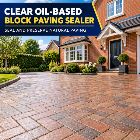 Paintmaster Clear Oil Based Block Paving Sealer: hero clear block paving sealer