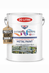 20 litre can of extreme metal paint with protective features on a white background