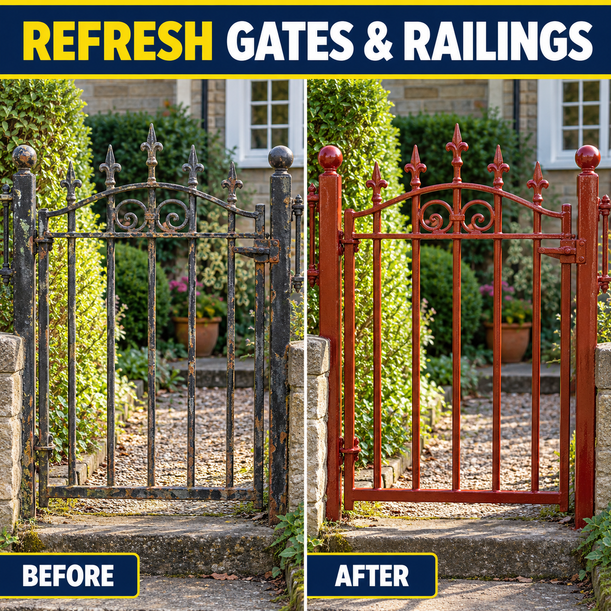 Paintmaster Oil Based Oxide Gloss Paint: before after