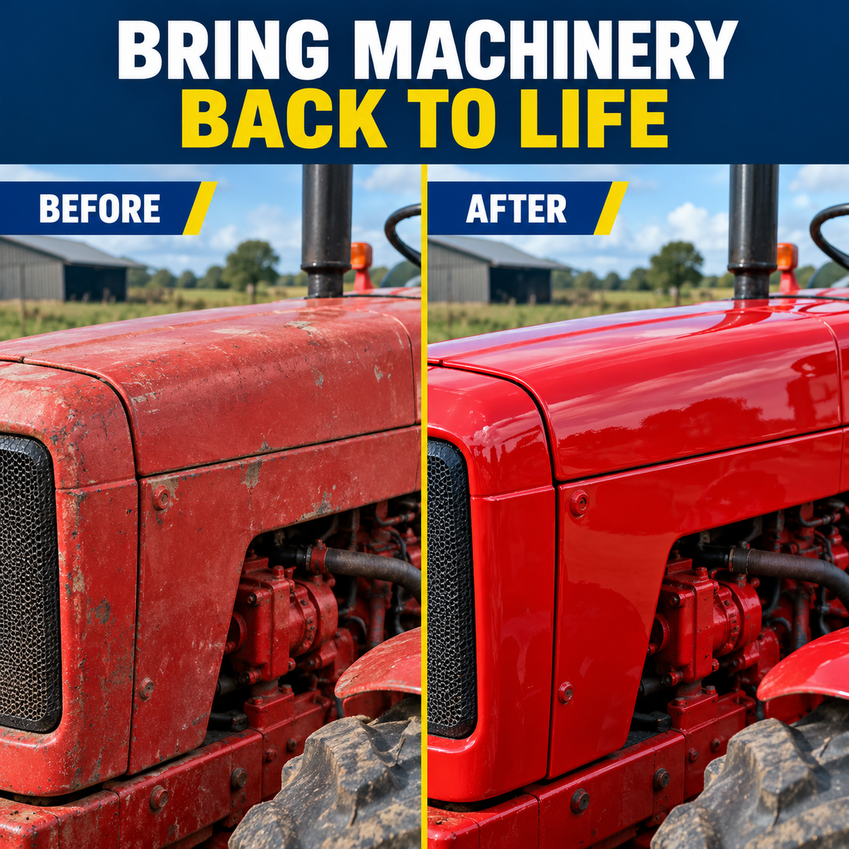 Paintmaster Machinery Enamel: before after