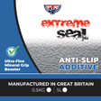 Advertisement for 'extreme seal' anti-slip additive with branding and product details.