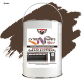 Paint can of Extreme Paints garage door paint with a brown color swatch