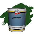 Paint Master Drivemaster Paint and Sealer can with green paint swatch on a white background