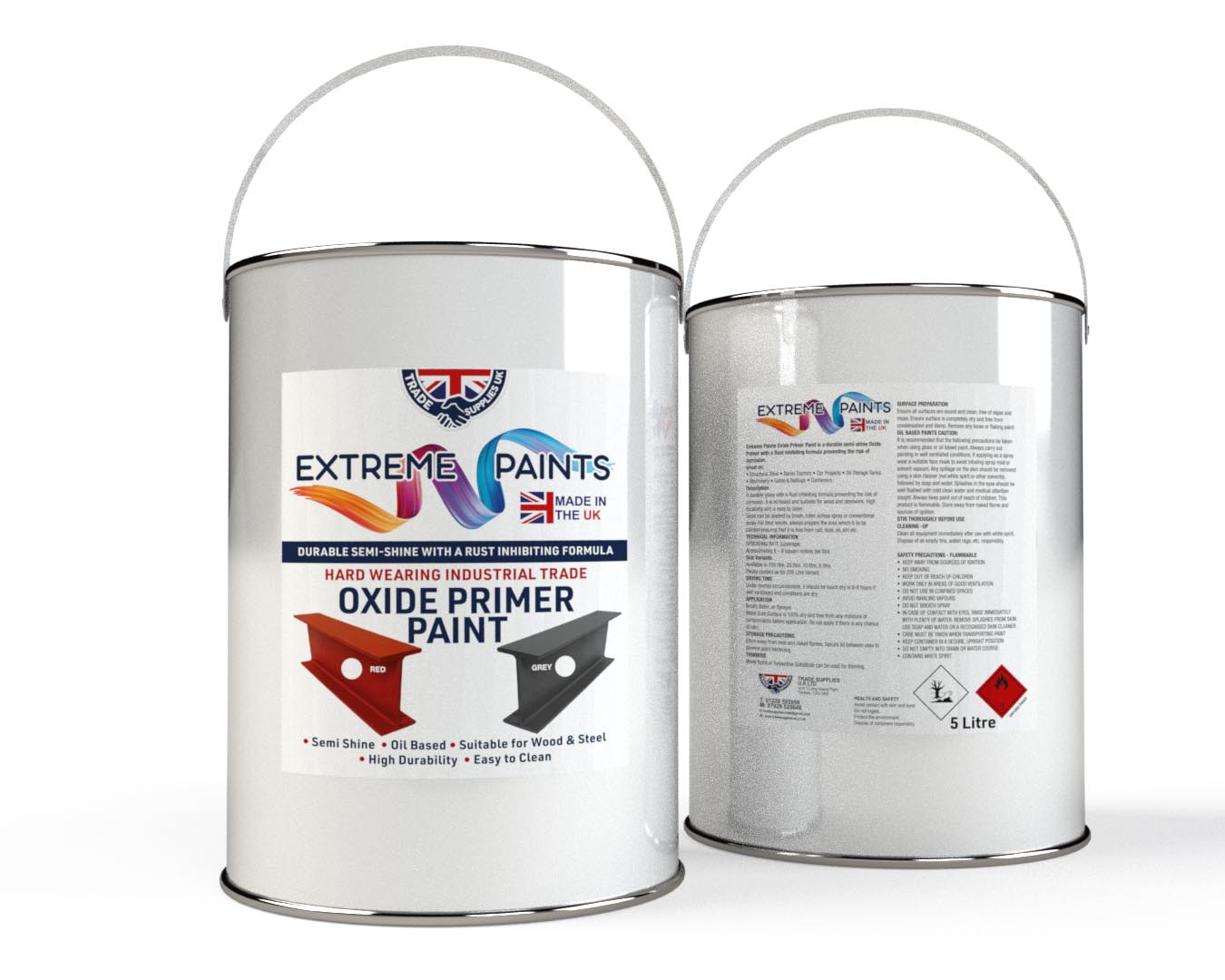 Extreme Heavy-Duty Extreme Metal Oxide Primer Paint for Steel & Wood