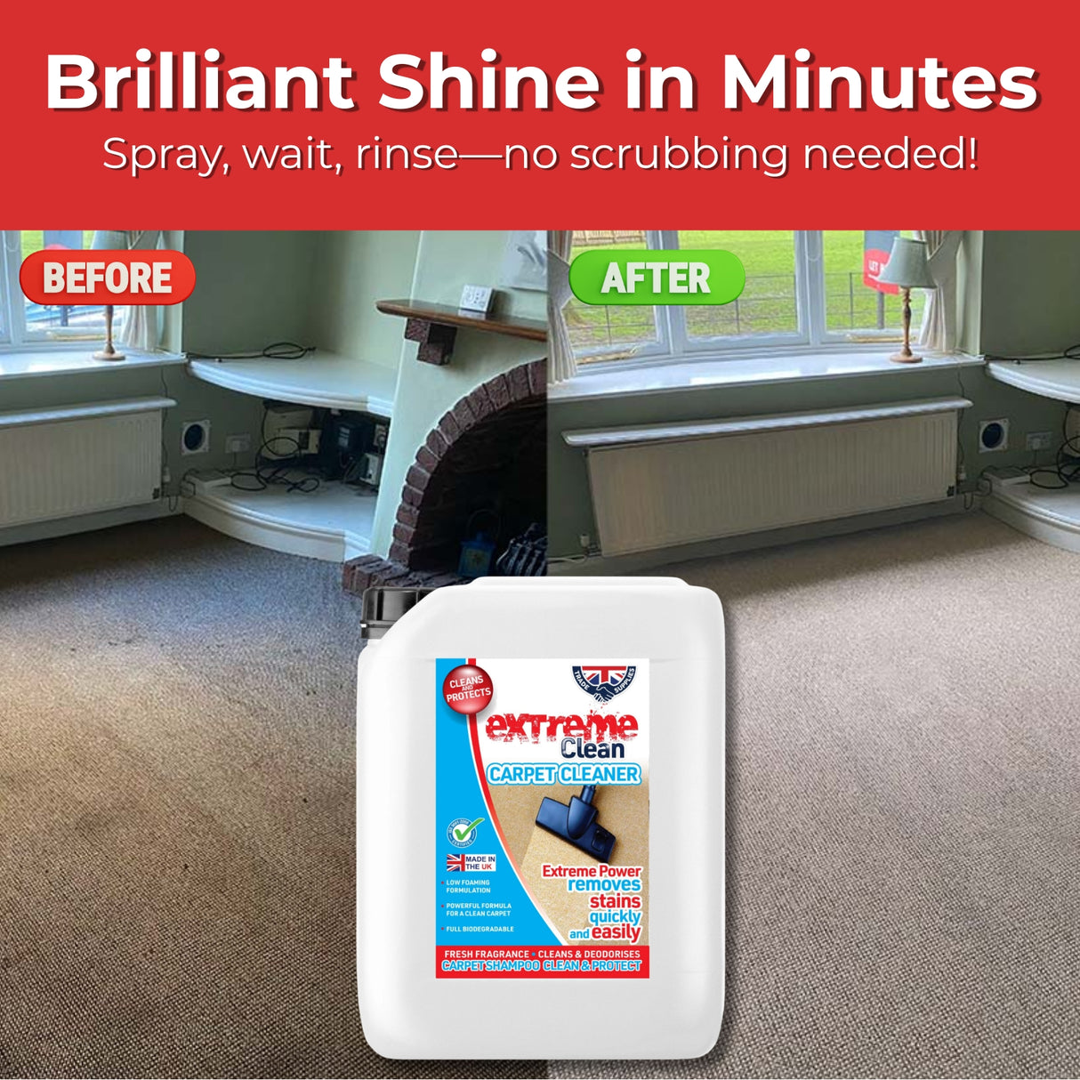 Extreme Clean Carpet Cleaner – Low Foam Shampoo