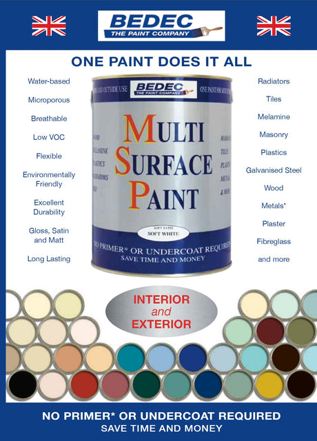 Bedec Multi Surface Paint Soft Gloss for Interior and Exterior