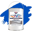Extreme Paints anti-slip decking paint can with blue paint swatch on a white background