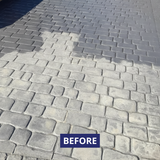 Paved driveway with 'BEFORE' label
