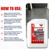 Container of Extreme Seal concrete sealer with application instructions on a white background