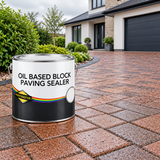 Paintmaster oil based block paving sealer on a sealed driveway